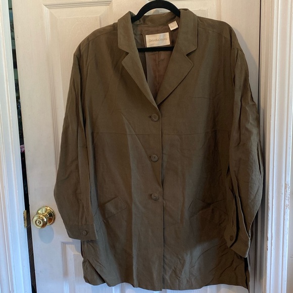 Dana Buchanan women’s 16 Olive button down silk jacket - Picture 1 of 5